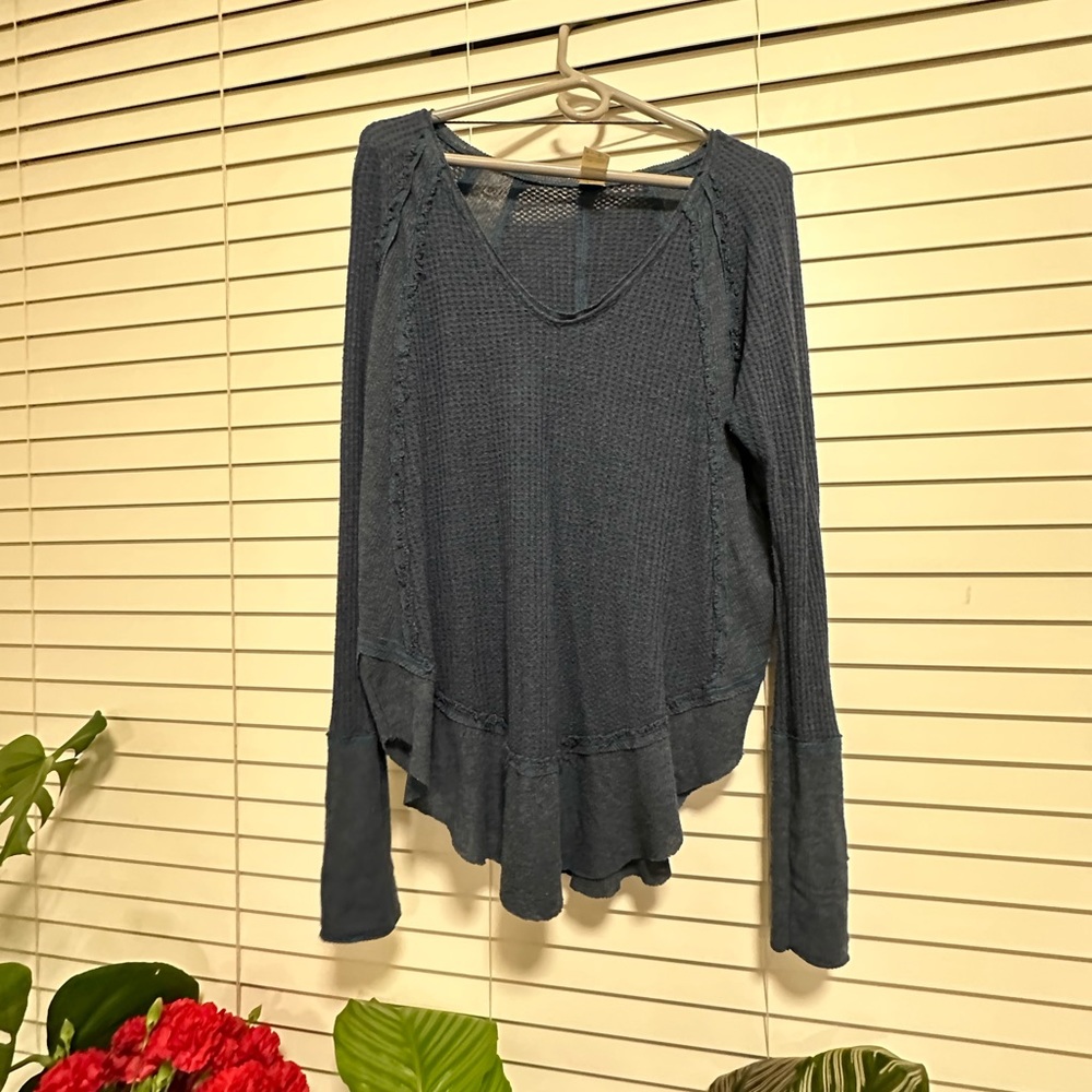 We The Free Ladies Tunic Top Long Sleeve Ribbed Casual Shirt